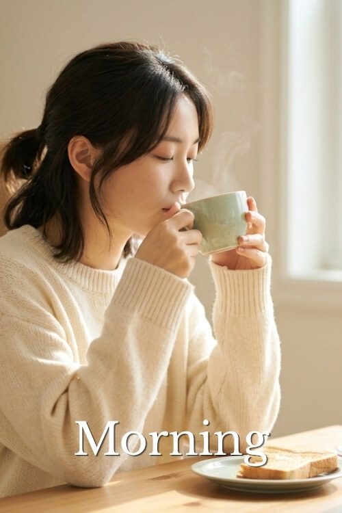 Drinking Brown Rice Tea in the morning