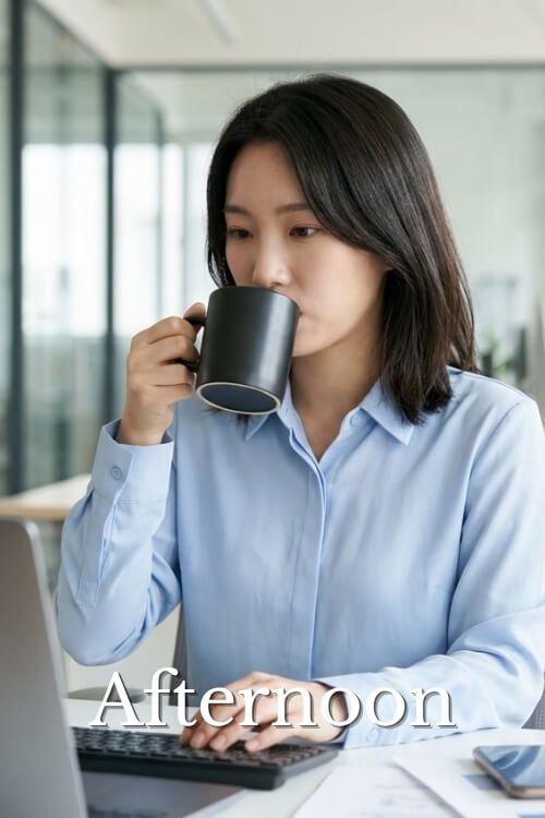 Drinking Brown Rice Tea in the afternoon