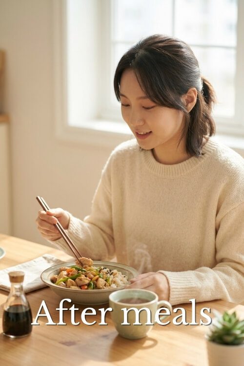 Drinking Brown Rice Tea after meals